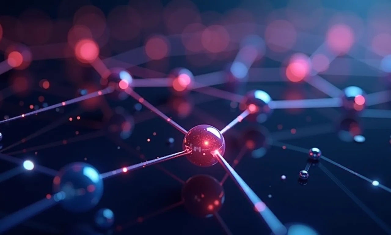 Representação visual da reatividade simplificada no Svelte 5, com nós e linhas interconectadas.