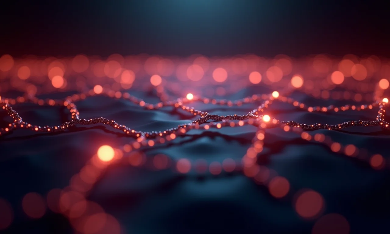 Representação visual de fibras interconectadas, simbolizando a tecnologia React Fibers.