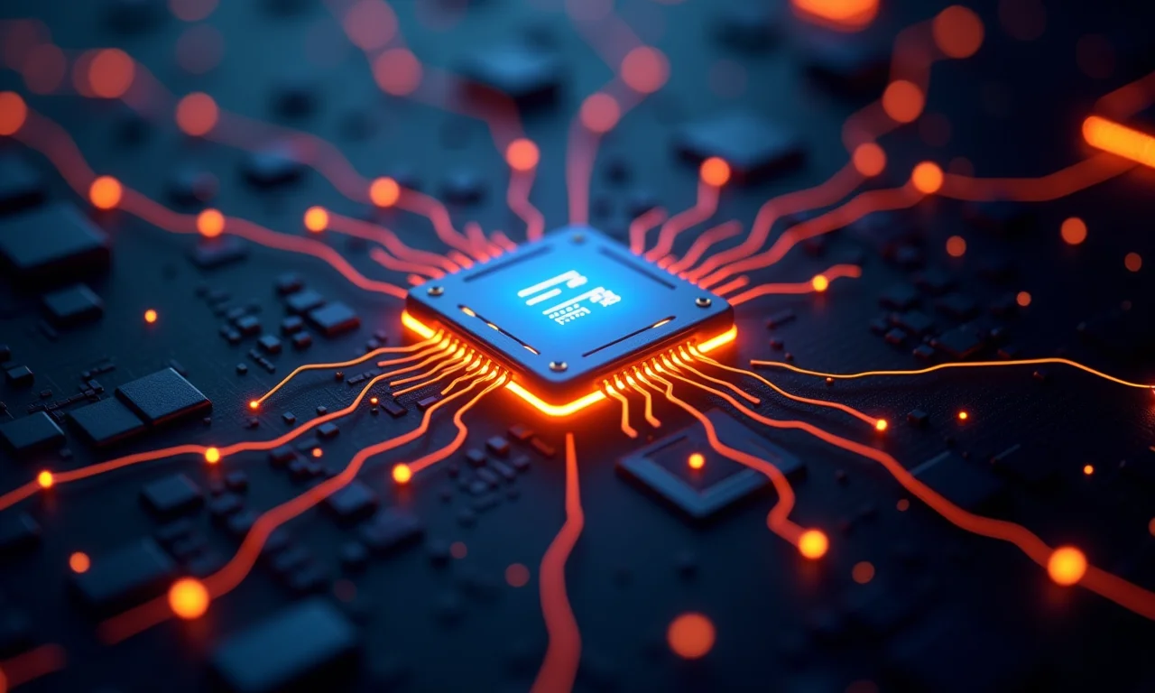 Representação visual de núcleos e threads de processador.