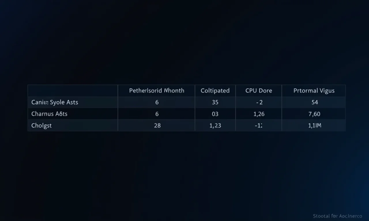 Tabela comparativa de especificações de processadores