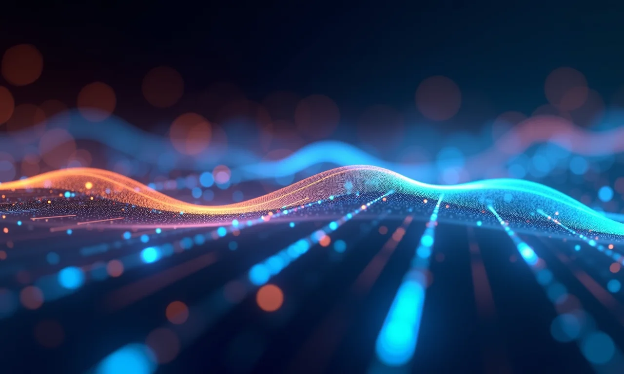 Visualização abstrata das especificações de PC para streaming.