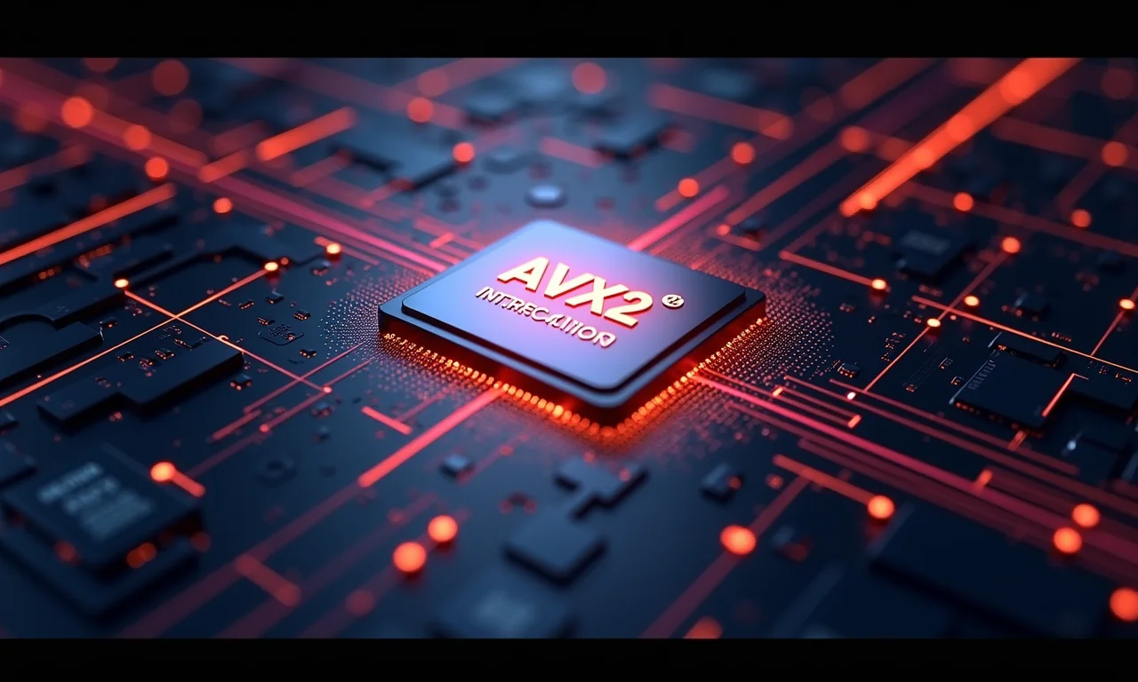 Visualização abstrata das instruções do CPU (AVX, AVX2, etc.).