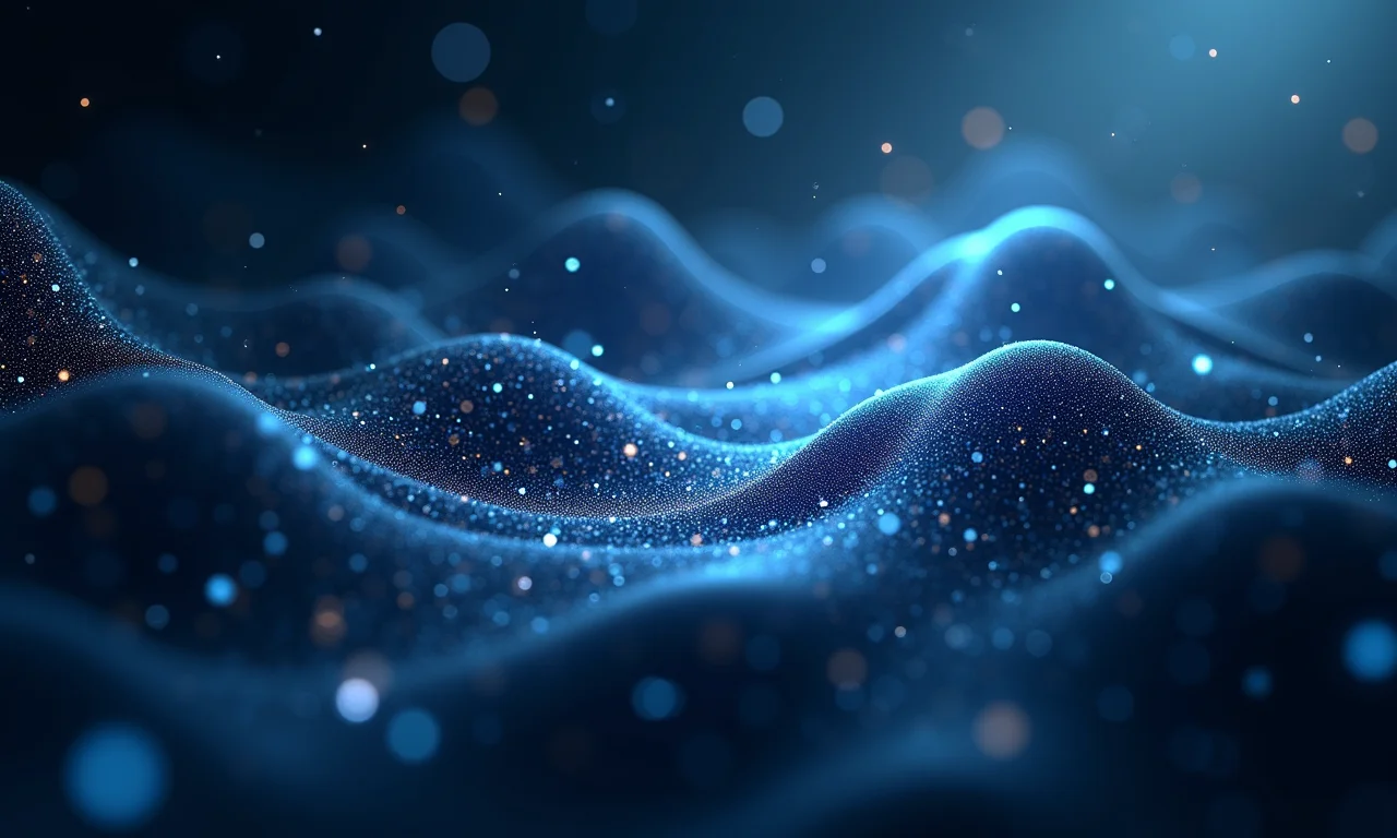 Visualização abstrata de dados fluindo através de um processador.