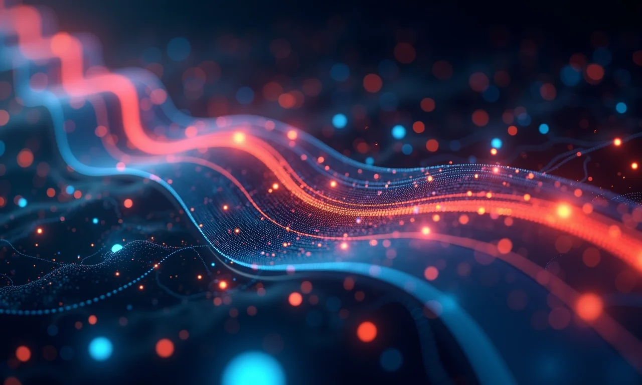 Visualização abstrata de tarefas sendo priorizadas e organizadas.