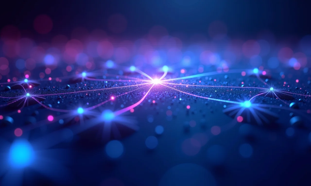 Visualização abstrata do OpenTelemetry, representando a revolução no monitoramento.