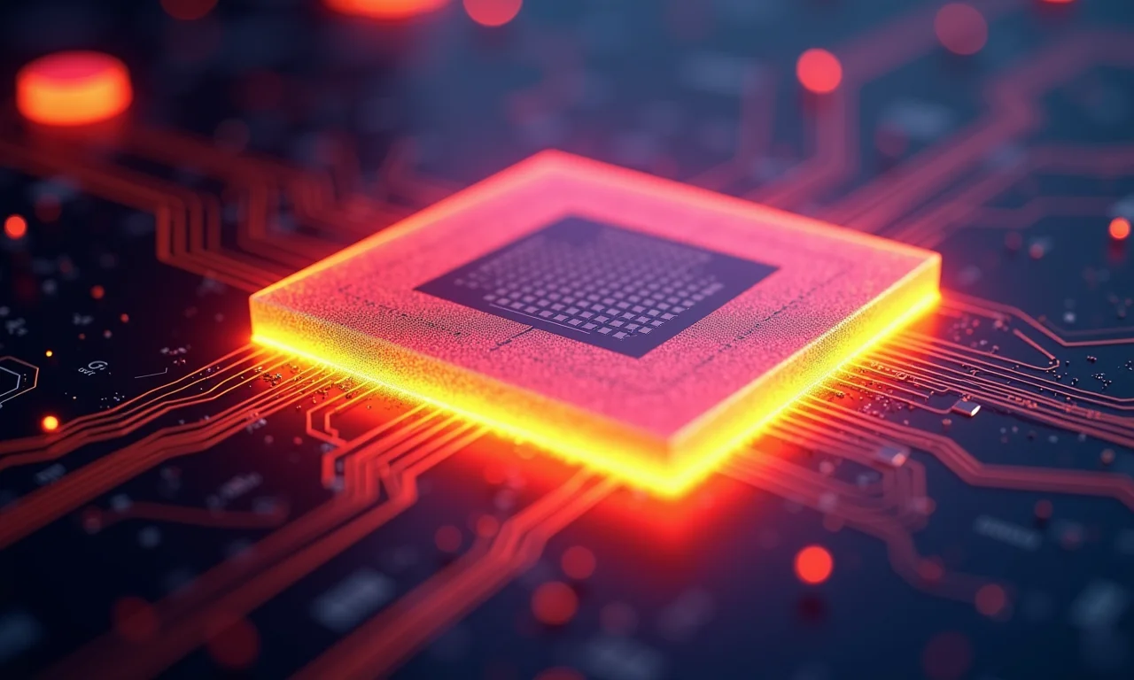 Visualização da distribuição de calor em um chip de silício