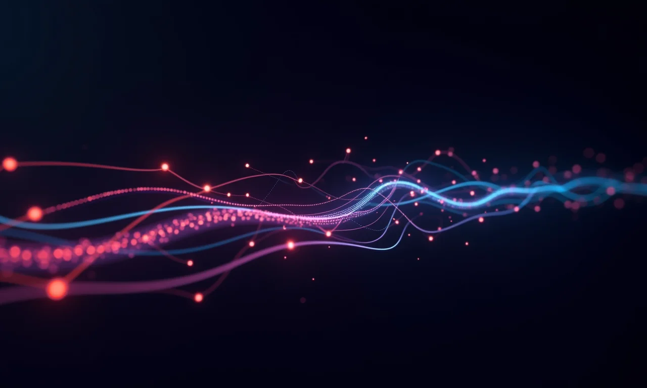 Visualização de código fluindo para uma interface React