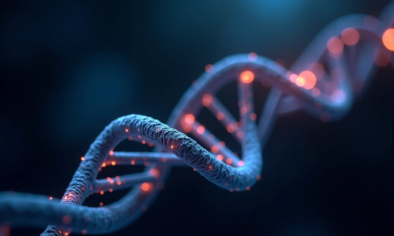 Visualização de DNA representando tratamento personalizado.