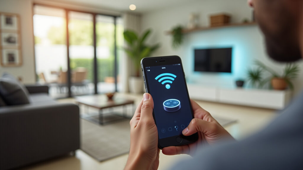 Conectando Alexa ao Wi-Fi pelo aplicativo no celular.