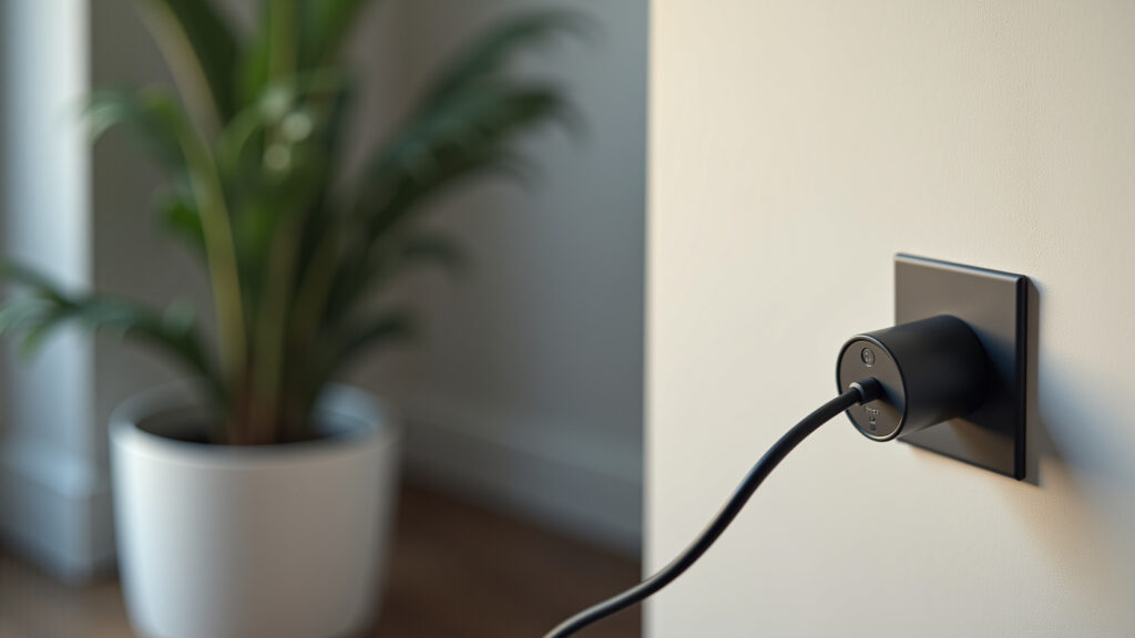 Alexa conectada à tomada, pronta para uso.