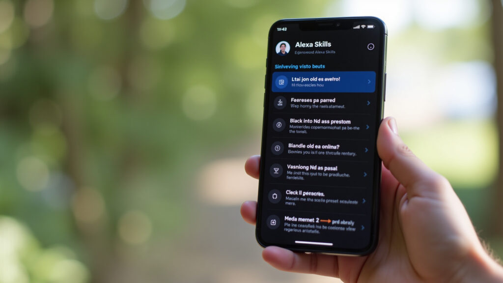 Explorando as Skills da Alexa no aplicativo.