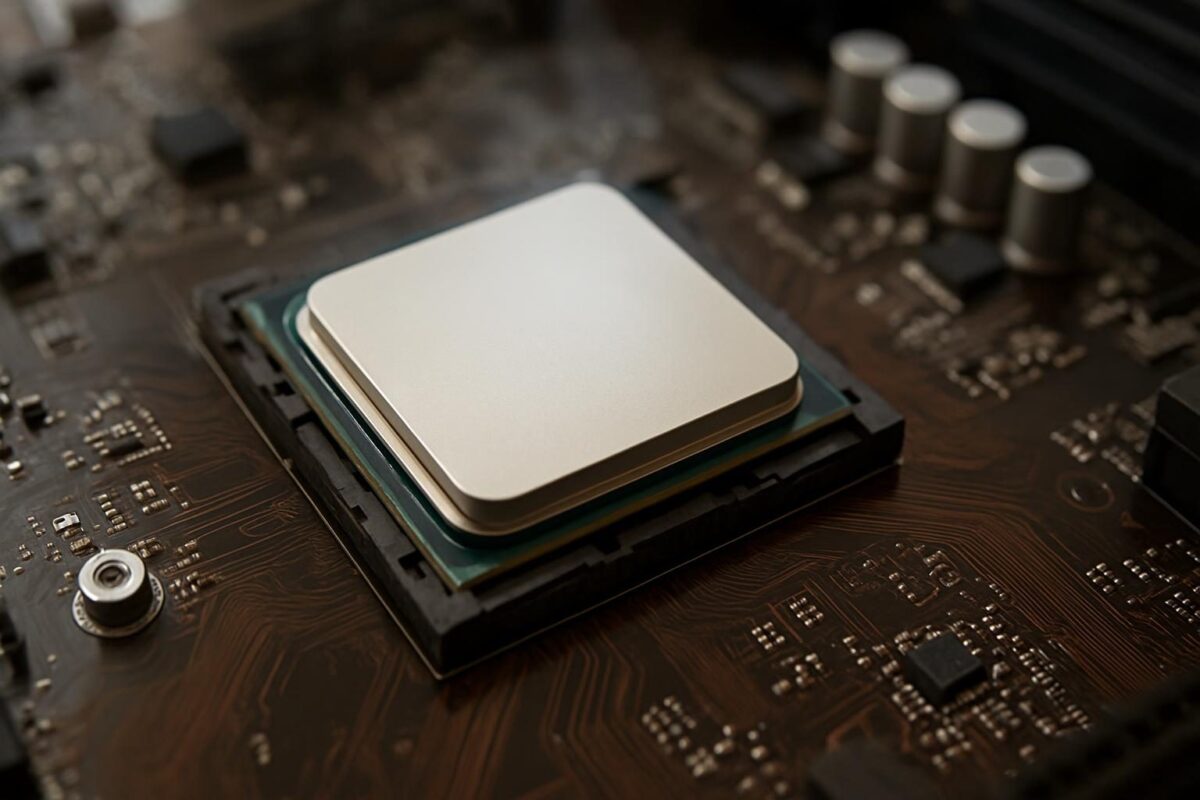 Processador: para que serve e como funciona dentro do PC Processador encaixado em uma placa-mãe de computador, visto de perto